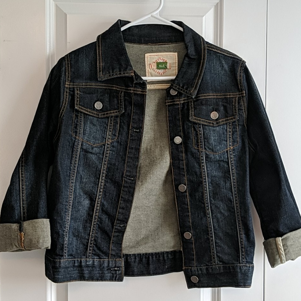Anthropologie Ett Tea Cropped Denim Jacket